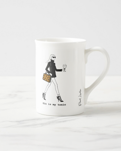 2 "Gin Is My Tonic" Bone China Mugs
