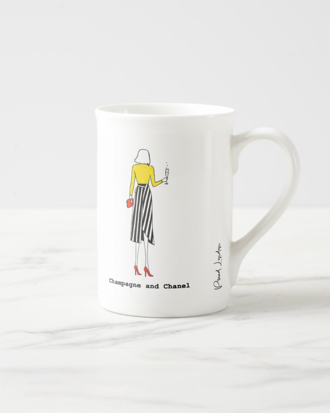 2 "Champagne and Chanel" Bone China Mugs