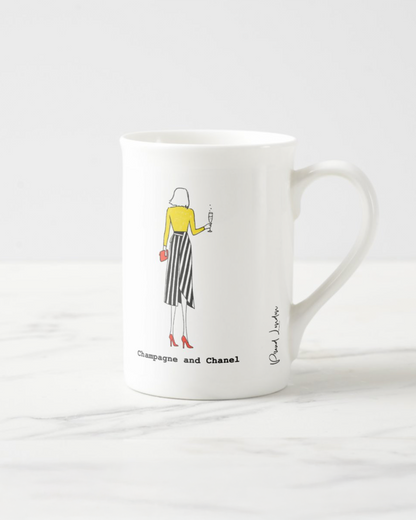 2 "Champagne and Chanel" Bone China Mugs