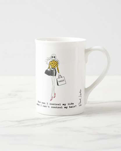 2 "Can't Control My Hair" Bone China Mugs