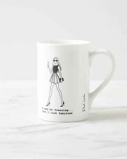 "#freezingbutfab" Bone China Mug