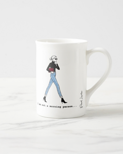 2 "I Am Not A Morning Person" Bone China Mugs