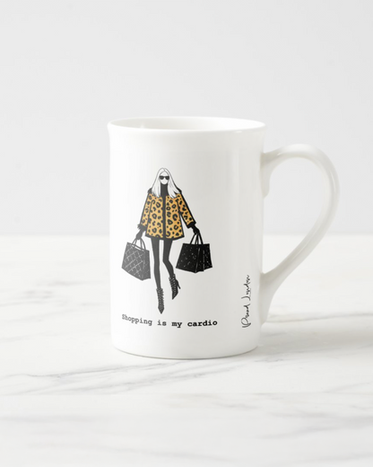 2 "Shopping Is My Cardio" Bone China Mugs