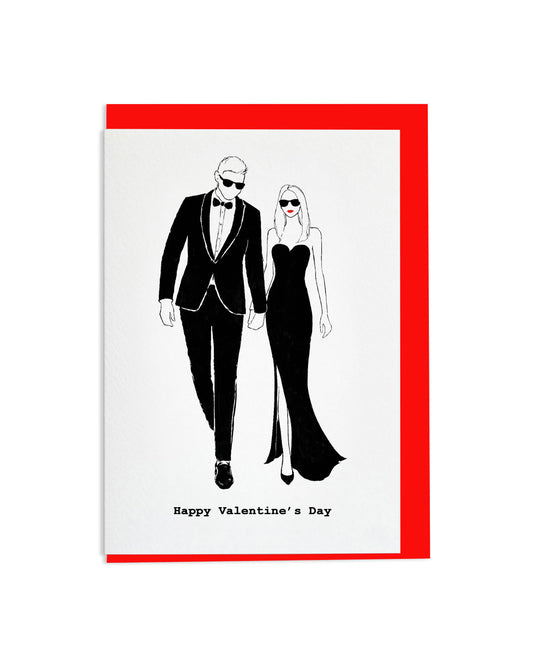 "Happy Valentine's Day (Black Tie)" A6 Greetings Card