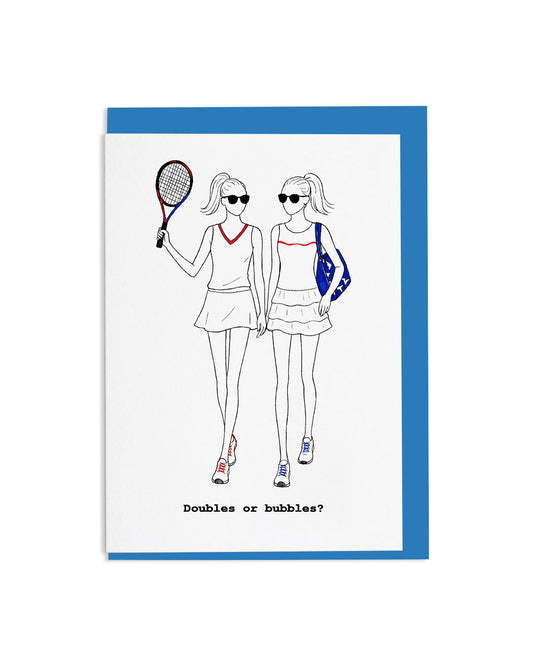 "Doubles Or Bubbles" A6 Greetings Card