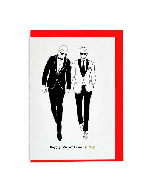 "Happy Valentine's Gay (Men)" A6 Greetings Card