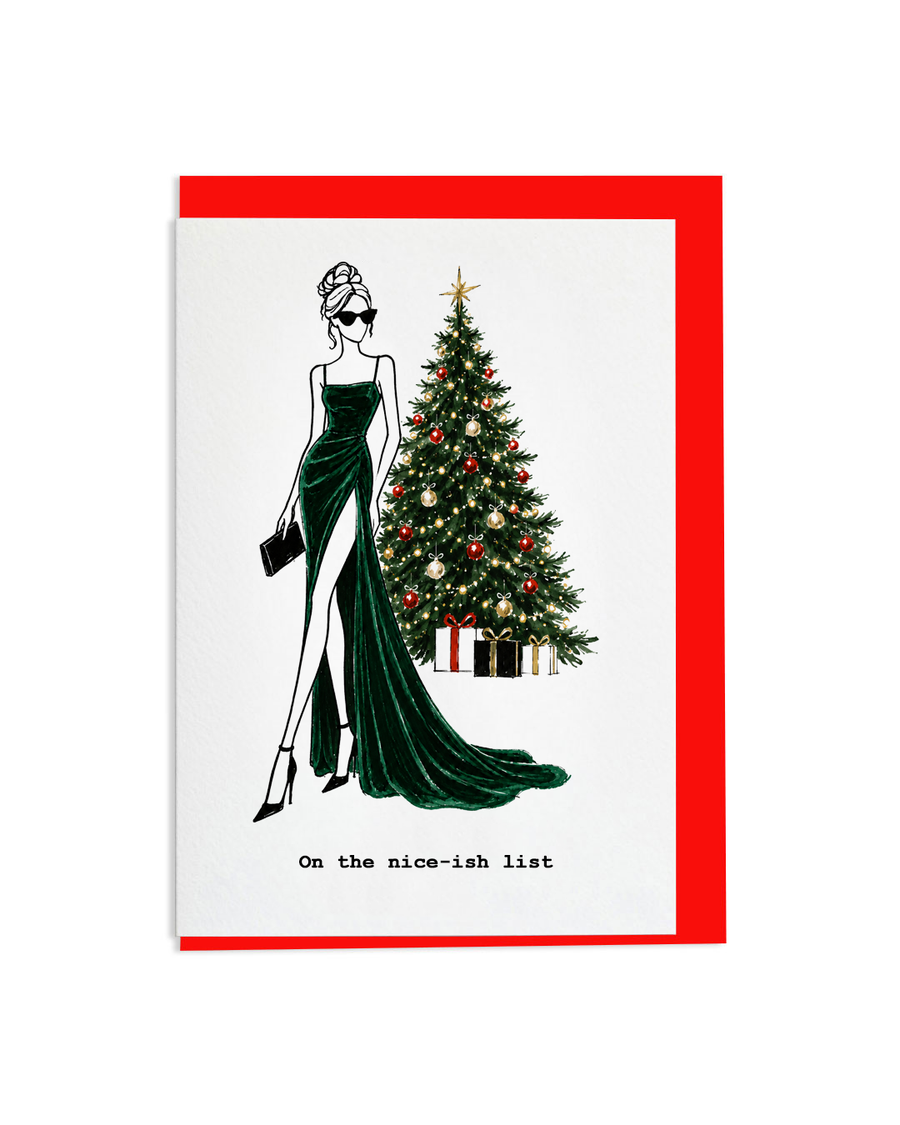 "On The Nice-ish List" A6 Greetings Card