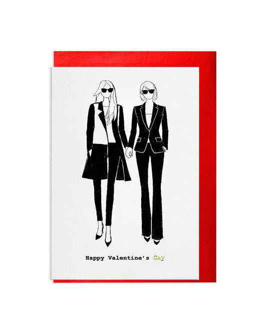 "Happy Valentine's Gay (Women)" A6 Greetings Card