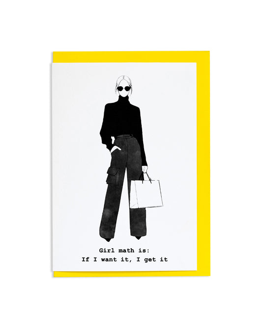 "Girl Math" A6 Greetings Card