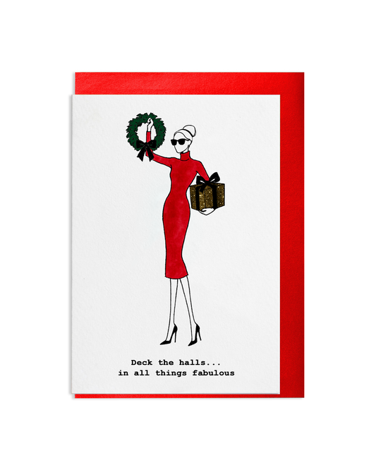 "Deck The Halls" A6 Greetings Card