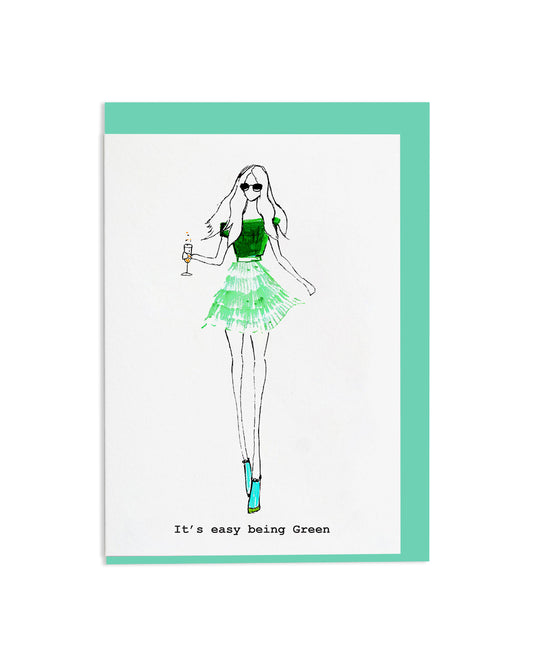 "Being Green is Easy" A6 Greetings Card