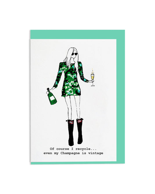 "My Champagne is Vintage" A6 Greetings Card