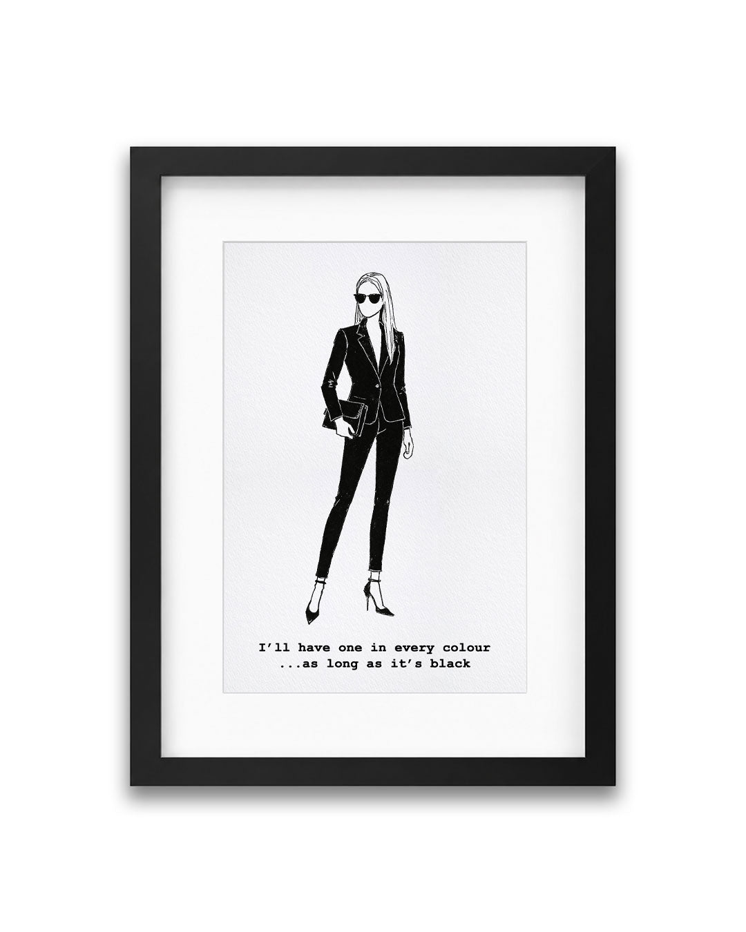 "As Long As It's Black" Framed A4 Print