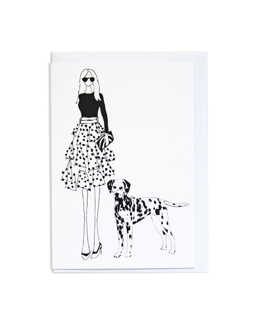 "Dalmatian Dress" A6 Greetings Card