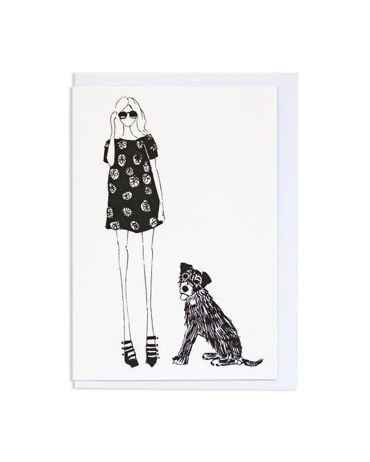 "Smock Dress and Dog" A6 Greetings Card
