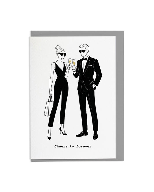 6 "Cheers To Forever" Greetings Cards