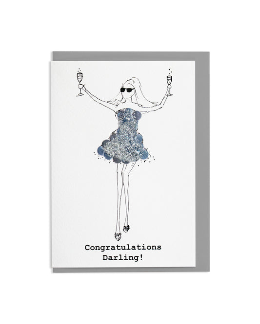 Congratulations Darling" A6 Greetings Card