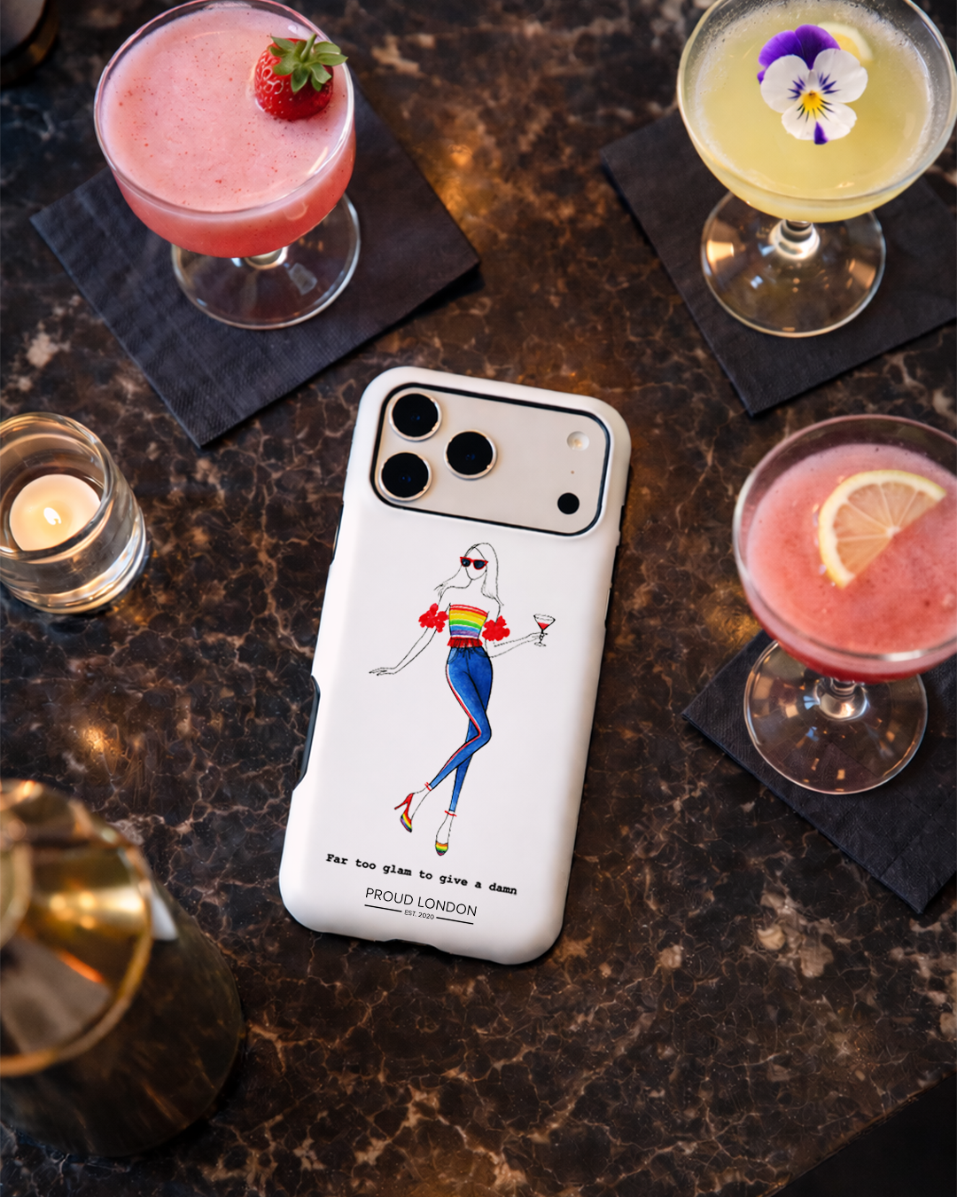 "Far Too Glam To Give A Damn" Phone Case