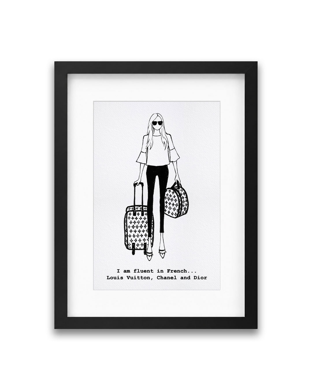 "Fluent in French" Framed A4 Print
