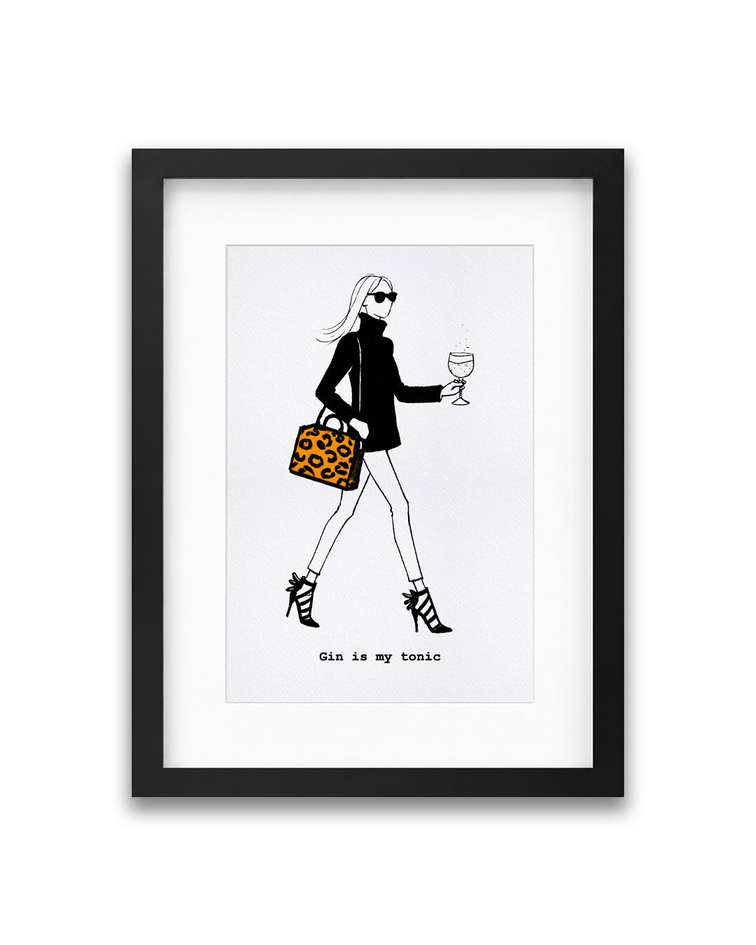"Gin Is My Tonic" Framed A4 Print