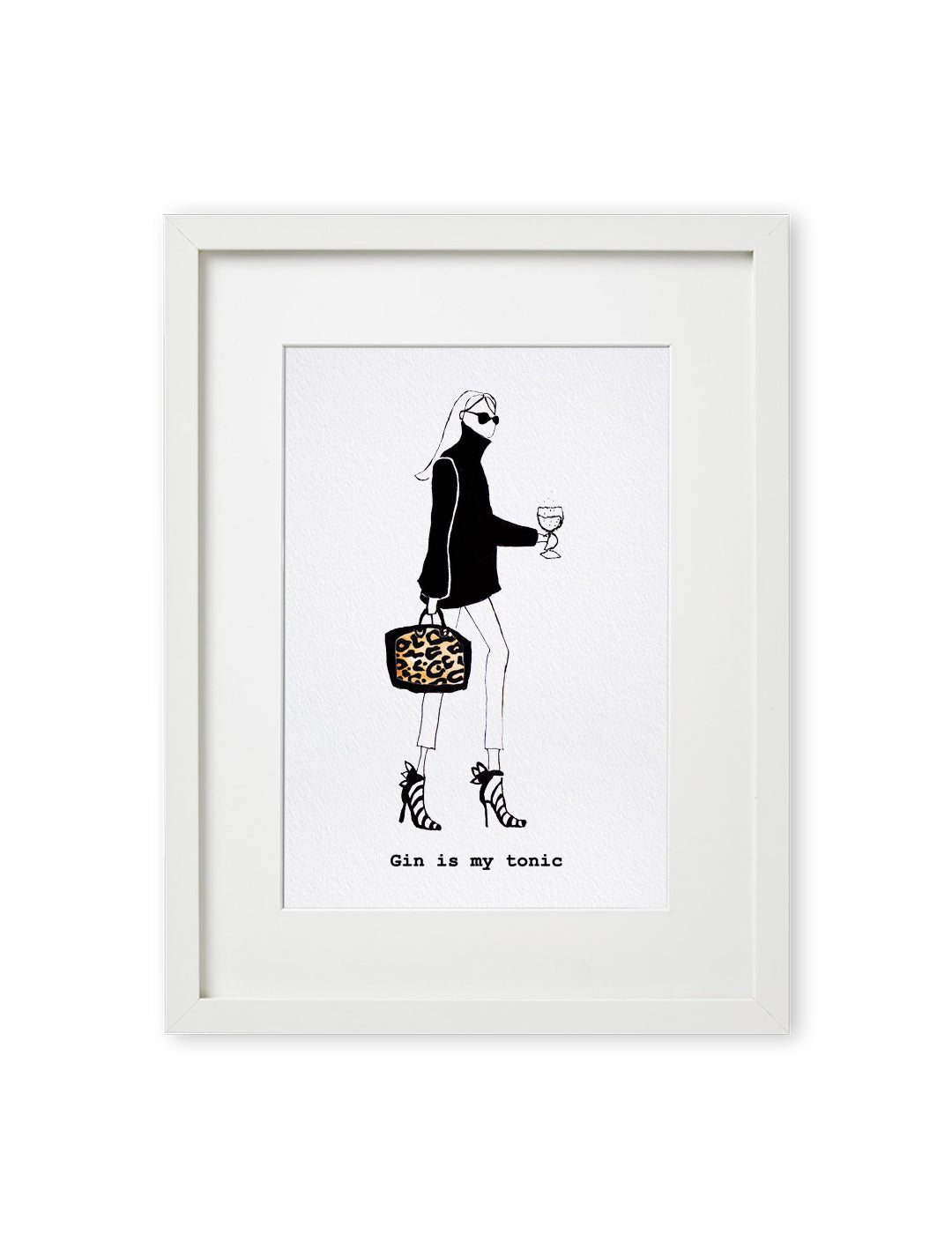 "Gin Is My Tonic" Framed A4 Print