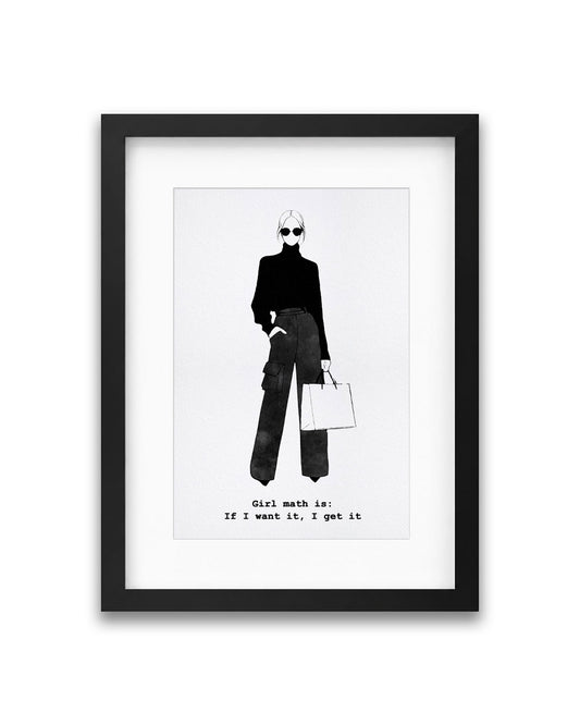 "Girl Math" Framed A4 Print