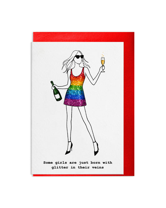 "Glitter In Their Veins" A6 Greetings Card
