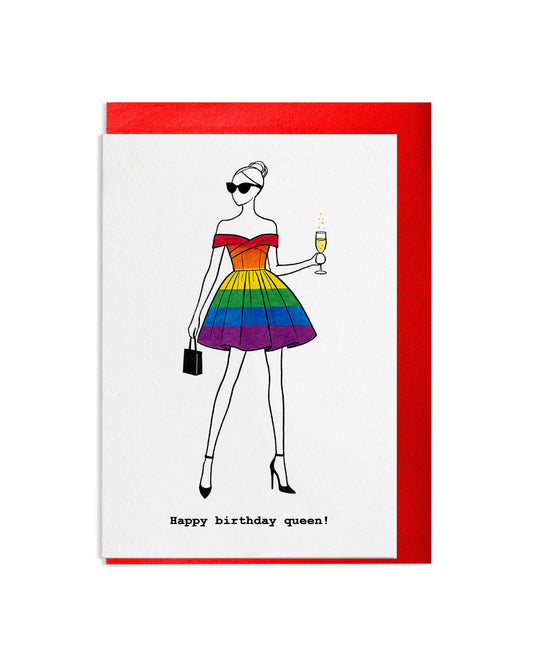 "Happy Birthday Queen!" A6 Greetings Card