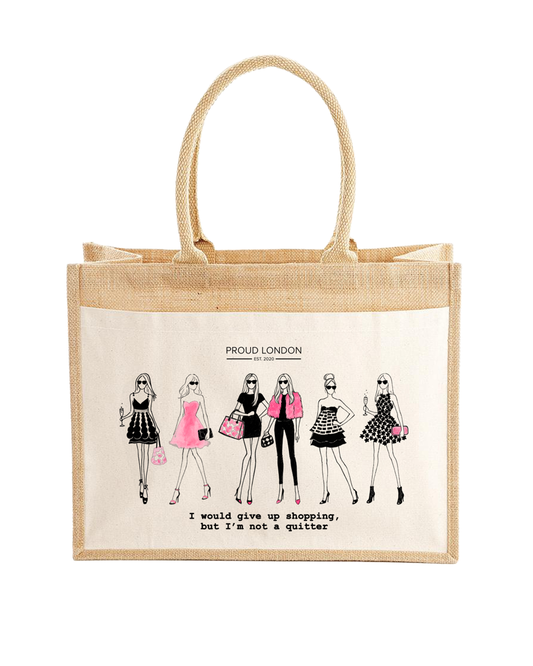 "I'm Not A Quitter" Jute Shopping Bag