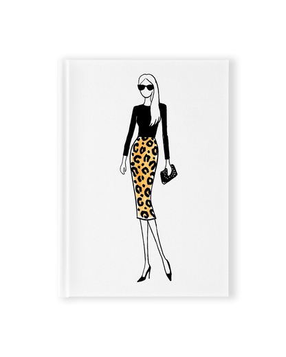 "Leopard Print Skirt" Hardcover Notebook