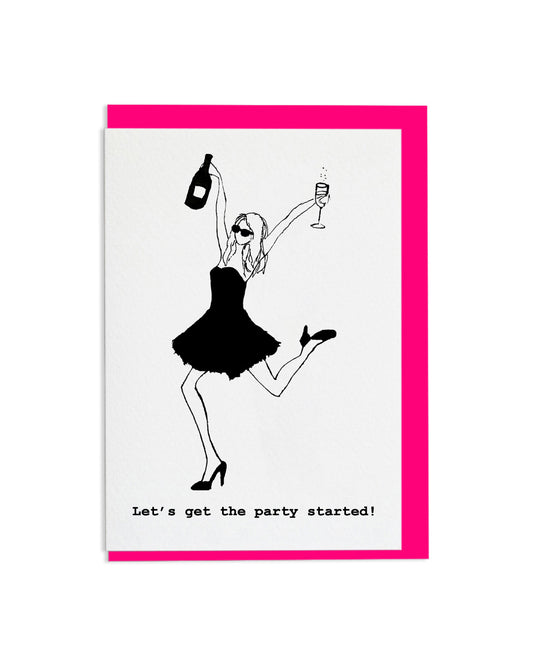 "Let's Get The Party Started" A6 Greetings Card