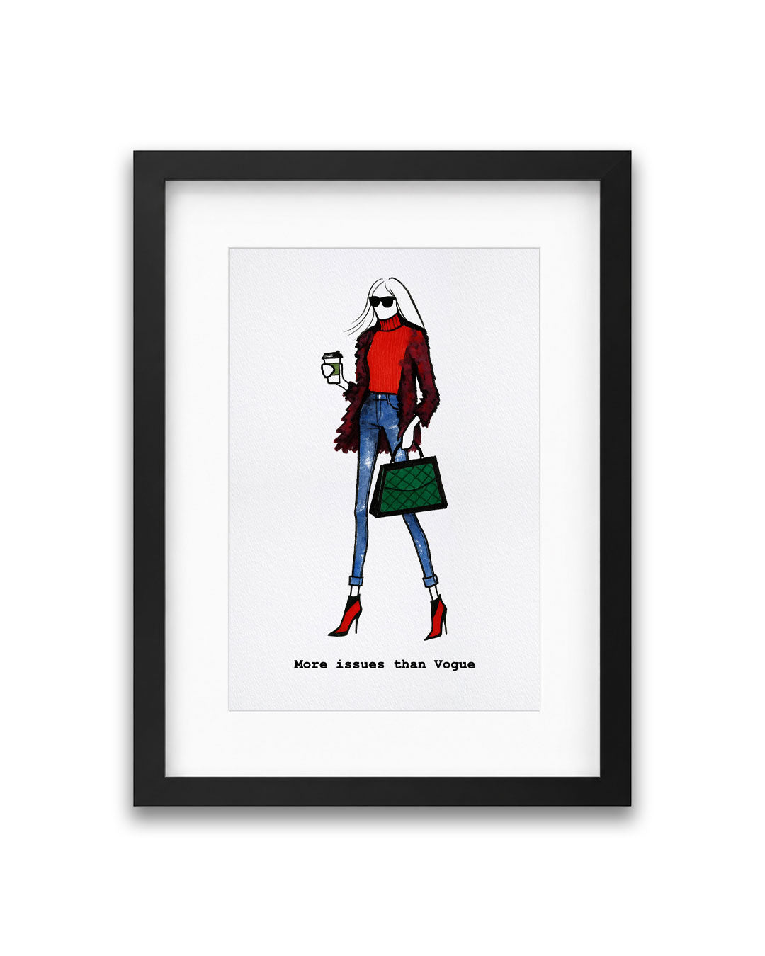 "More Issues Than Vogue" Framed A4 Print