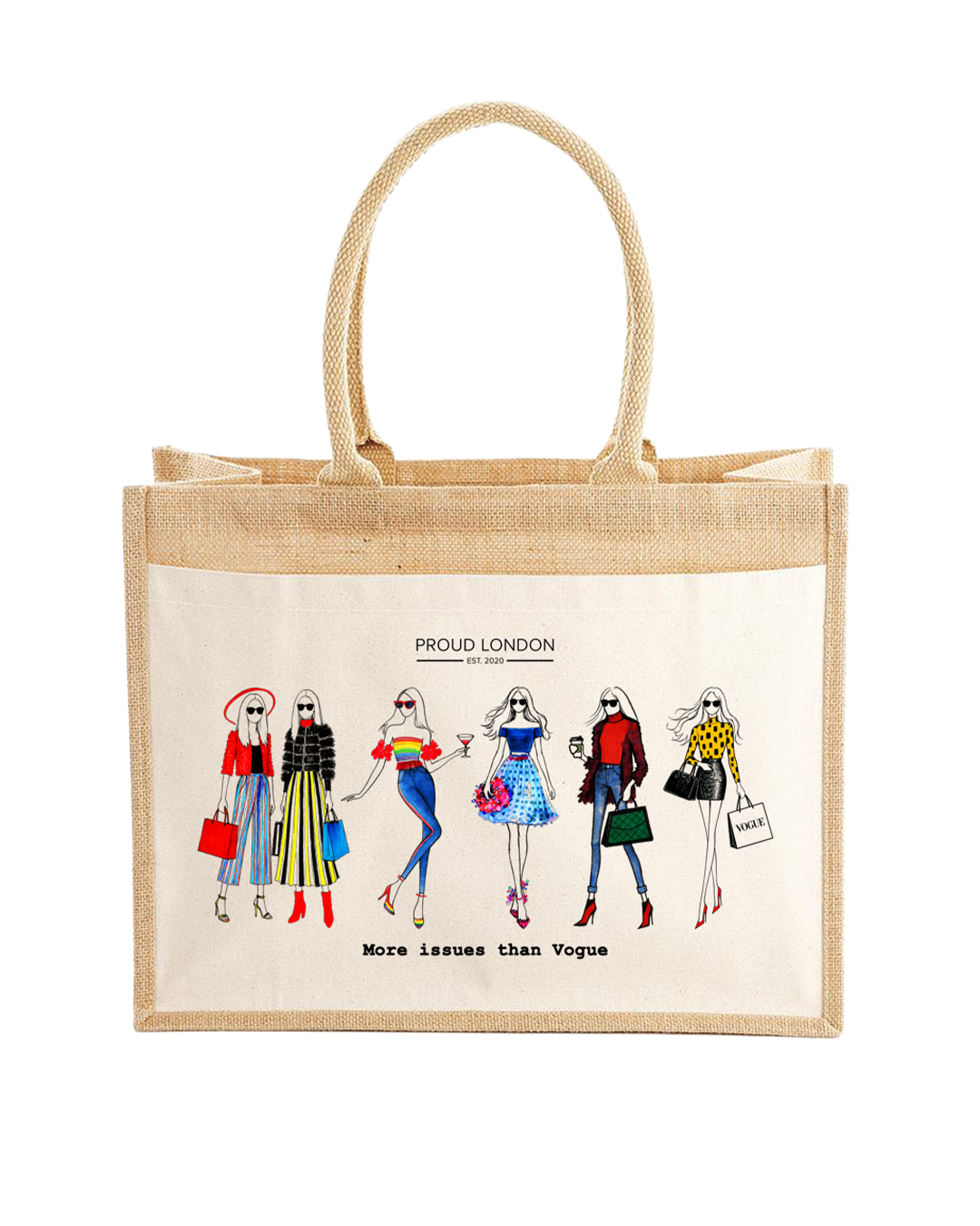 "More Issues Than Vogue" Jute Shopping Bag
