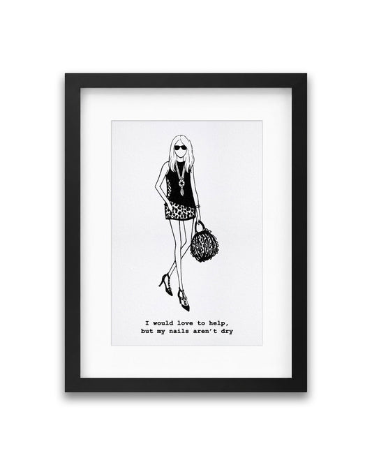 "Nails Aren't Dry" Framed A4 Print