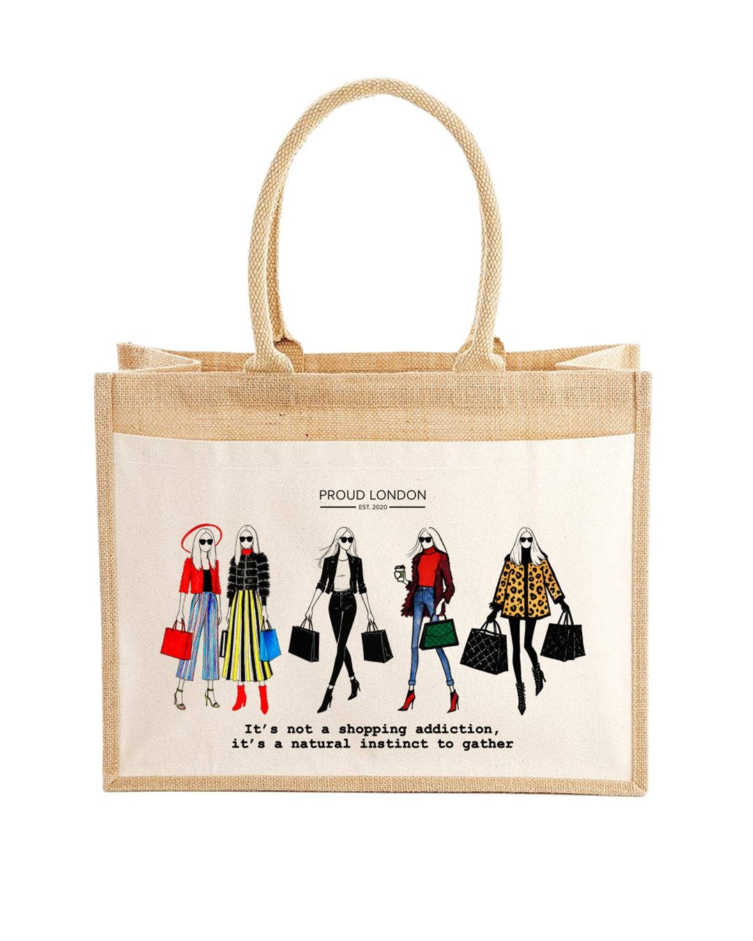 "Natural Instinct To Gather" Jute Shopping Bag