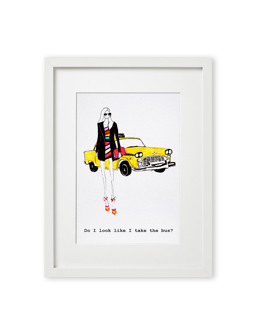 "New York Taxi" Framed A4 Print