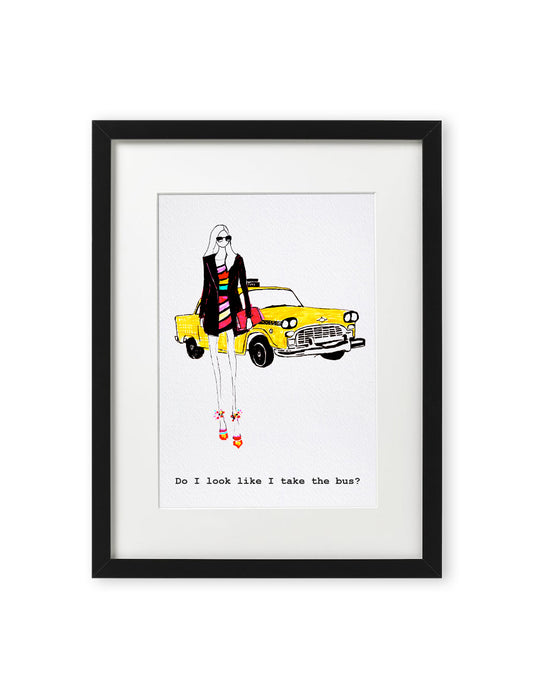 "New York Taxi" Framed A4 Print