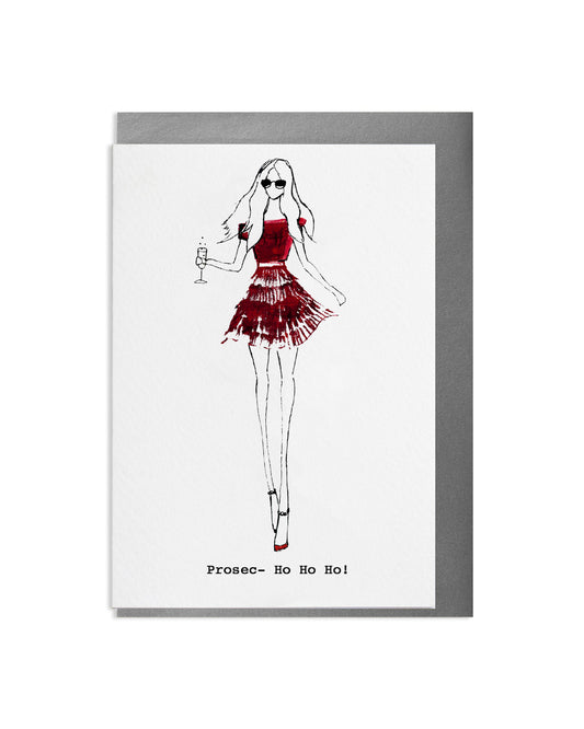 "Prosec- Ho Ho Ho" A6 Greetings Card