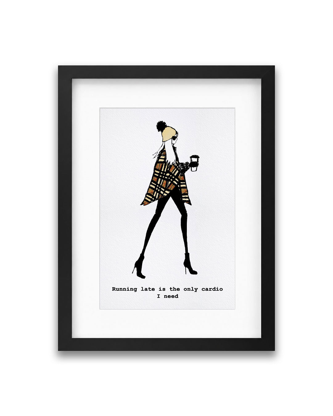 "Running Late" Framed A4 Print