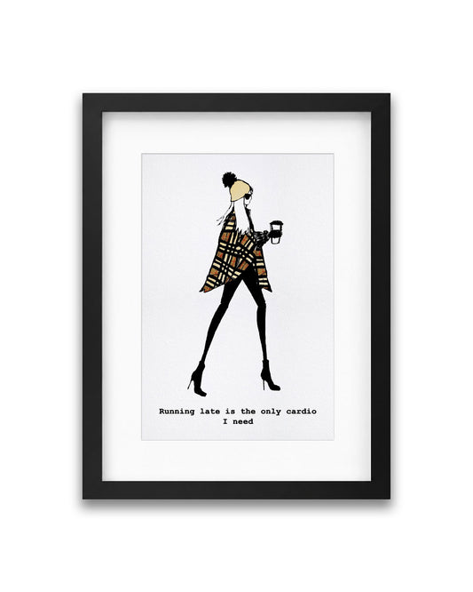 "Running Late" Framed A4 Print