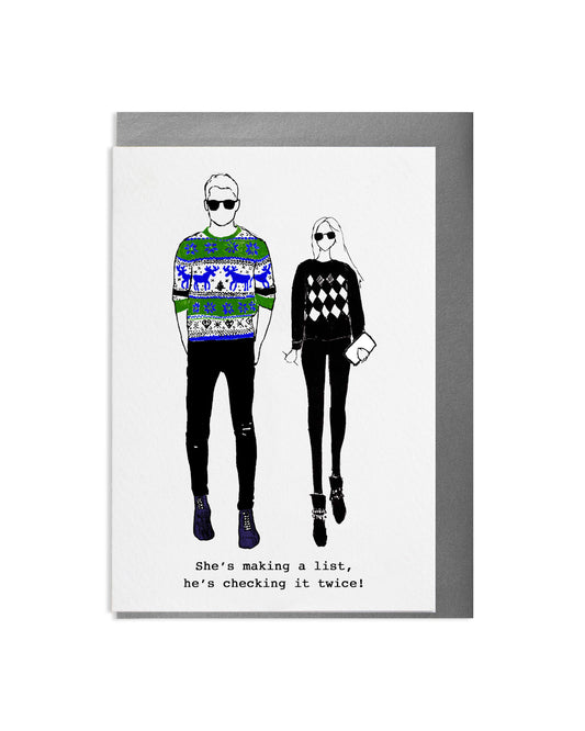 "Christmas List" A6 Greetings Card