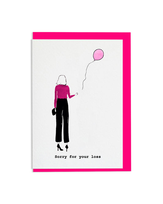 6 "Sorry For Your Loss - Pink" A6 Greetings Cards