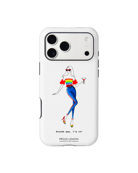 "Sounds Gay, I'm In (Woman)" Phone Case