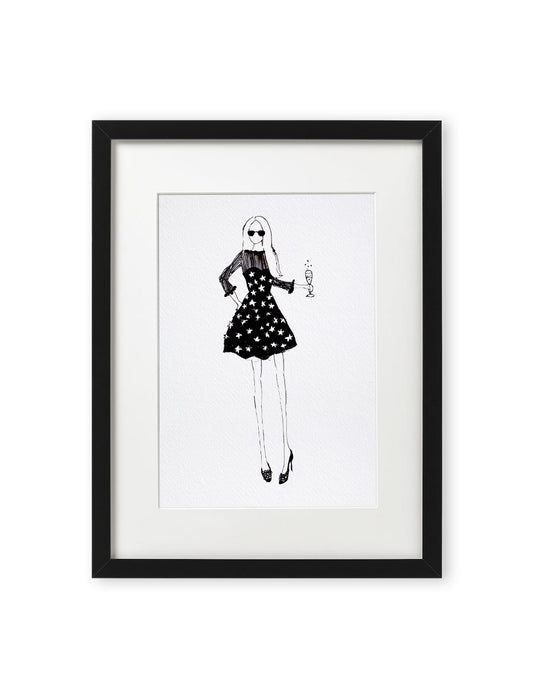 "Star Dress" Framed A4 Print