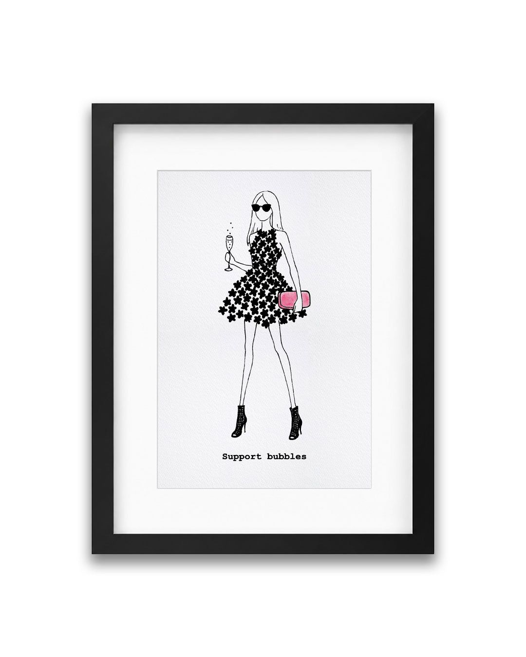 "Support Bubbles" Framed A4 Print