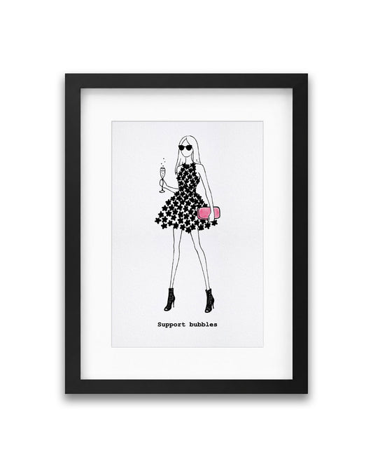 "Support Bubbles" Framed A4 Print
