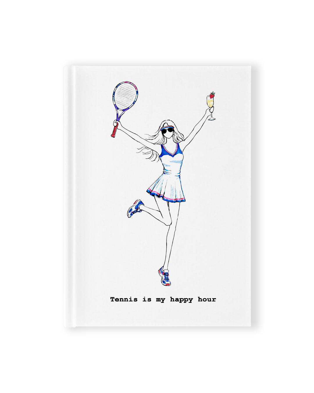 "Tennis Is My Happy Hour" Hardcover Notebook