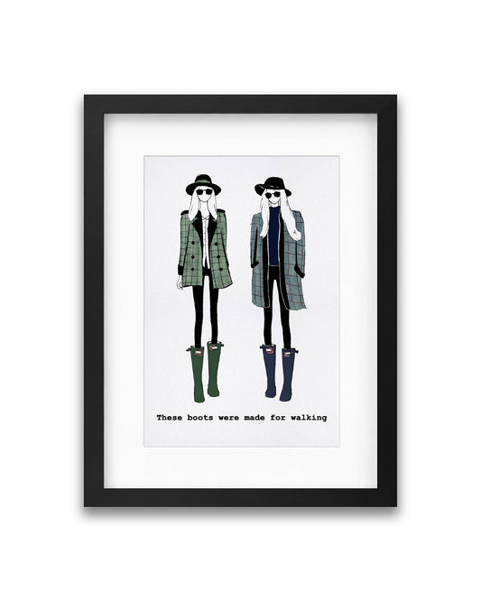 "These Boots Were Made For Walking" Framed A4 Print