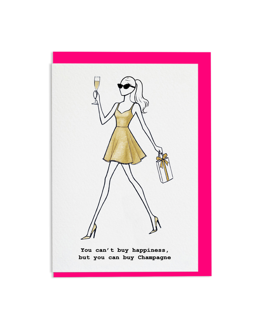 "You Can Buy Champagne" A6 Greetings Card