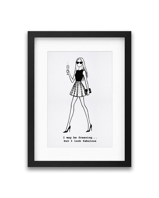 "#freezingbutfab" Framed A4 Print